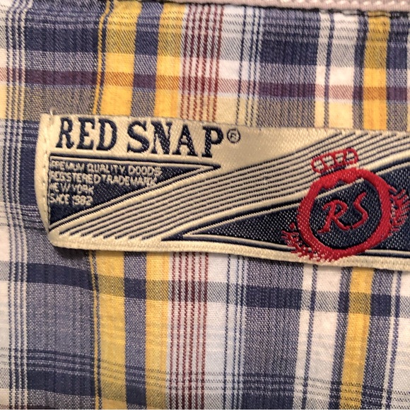 Women’s size XXL button-down blue and yellow plaid shirt by Red Snap - Picture 2 of 9